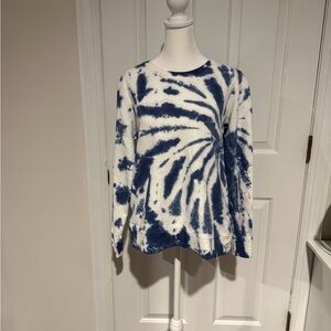 J. Crew Blue and White Tie-Dye Shirt